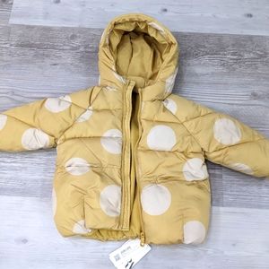 New Zara toddler polka dot puffer coat